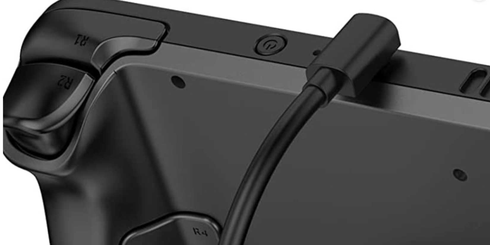 Steam Deck plugging the docking station USB-C to the console