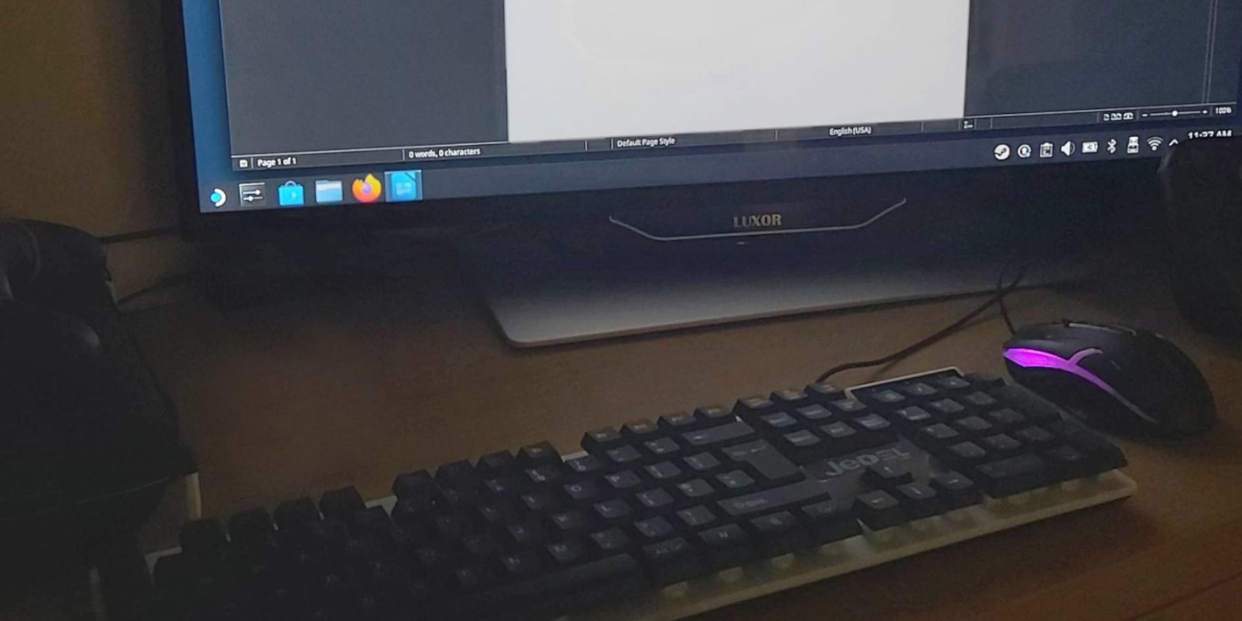 Steam Deck running as a PC on a desk