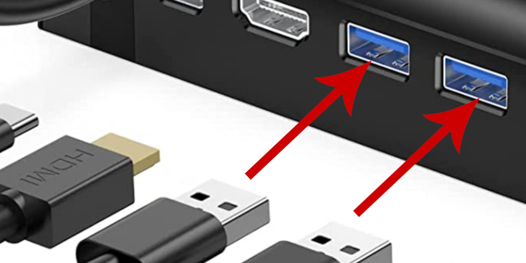 Steam Deck USB ports on the docking station
