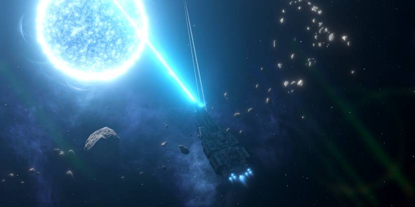Stellaris Ancient Dreadnought in combat