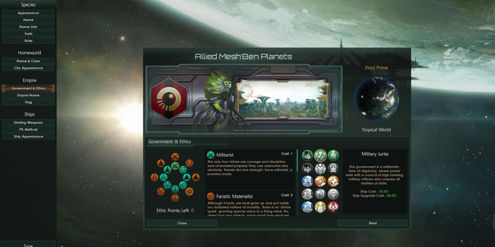 A screeshot of Stellaris depicting diplomatic negotiation