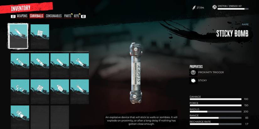 Sticky Bomb Curveball in Dead Island 2