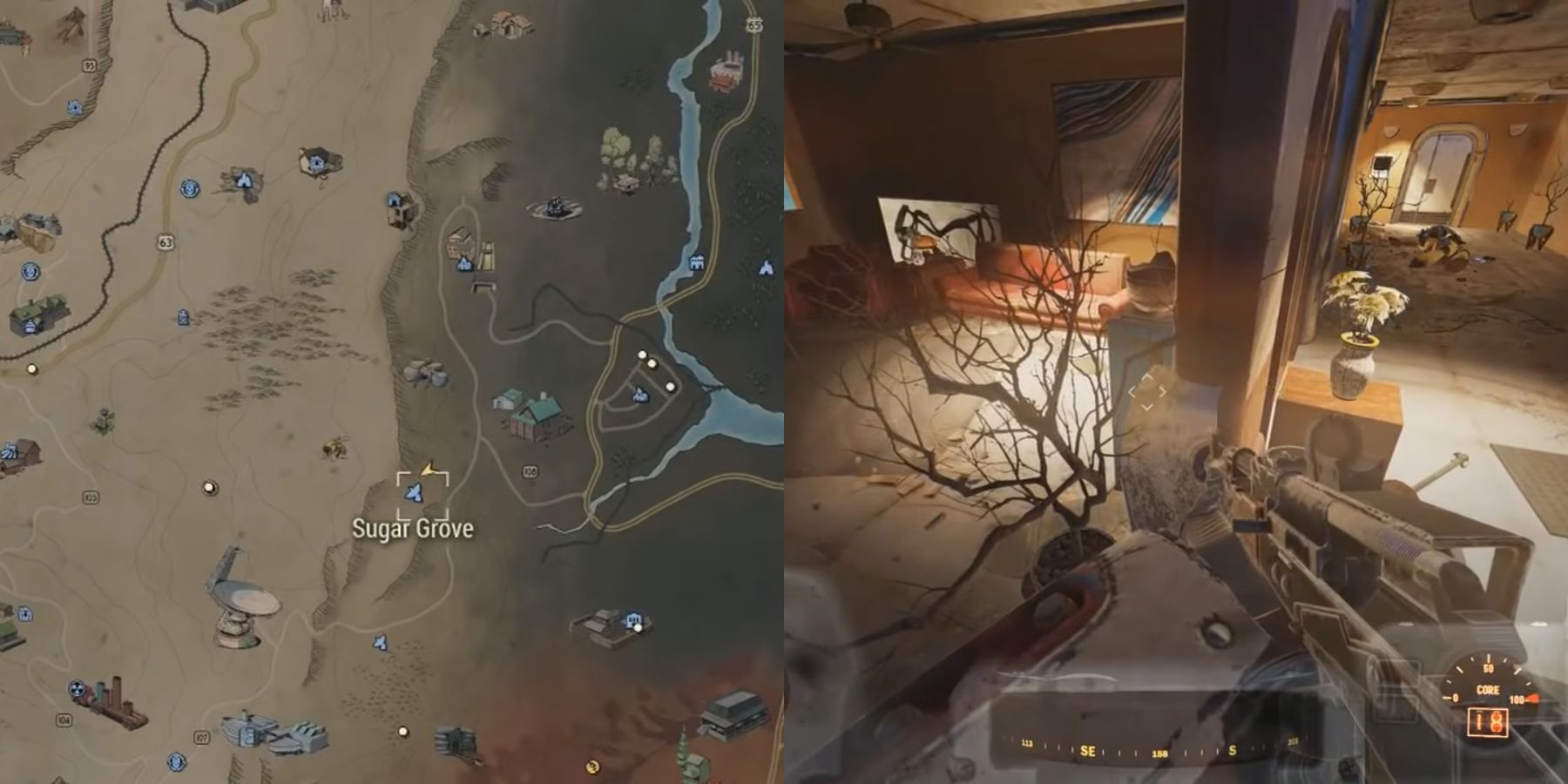 image showing sugar grove junk material farm location in fallout 76.