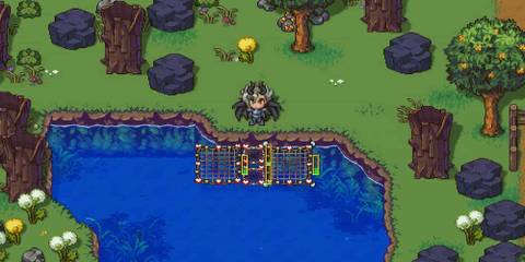 Fishing nets in the farm pond in Sun Haven