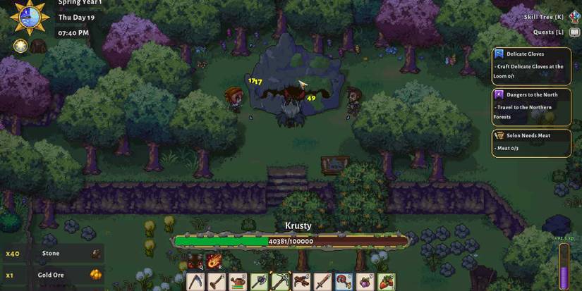 Chipping away at Krusty in Sun Haven