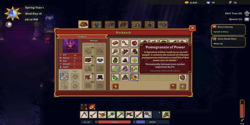 effect of the pomegranate of power in sun haven