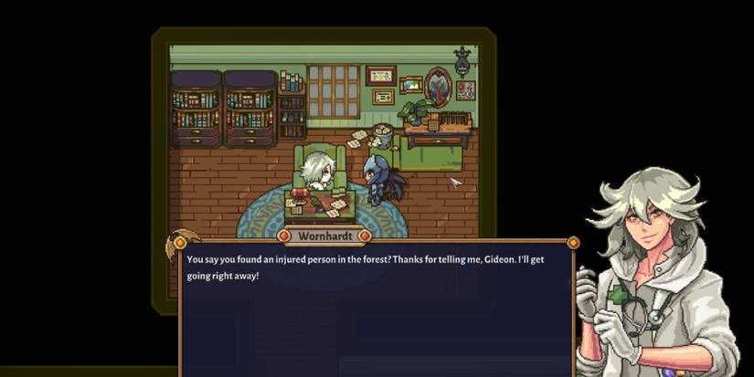 Talk to Wornhard to help the injured fighter in Sun Haven