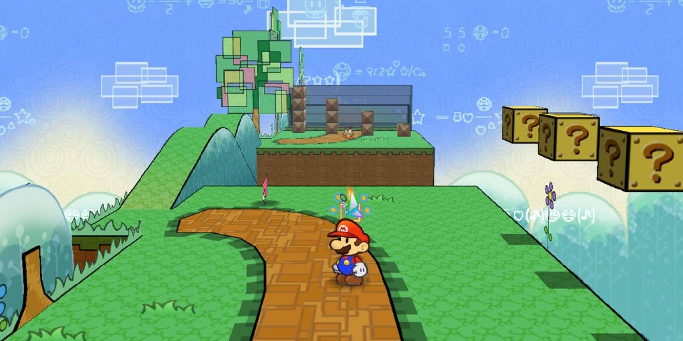 Paper Mario on a 3D path