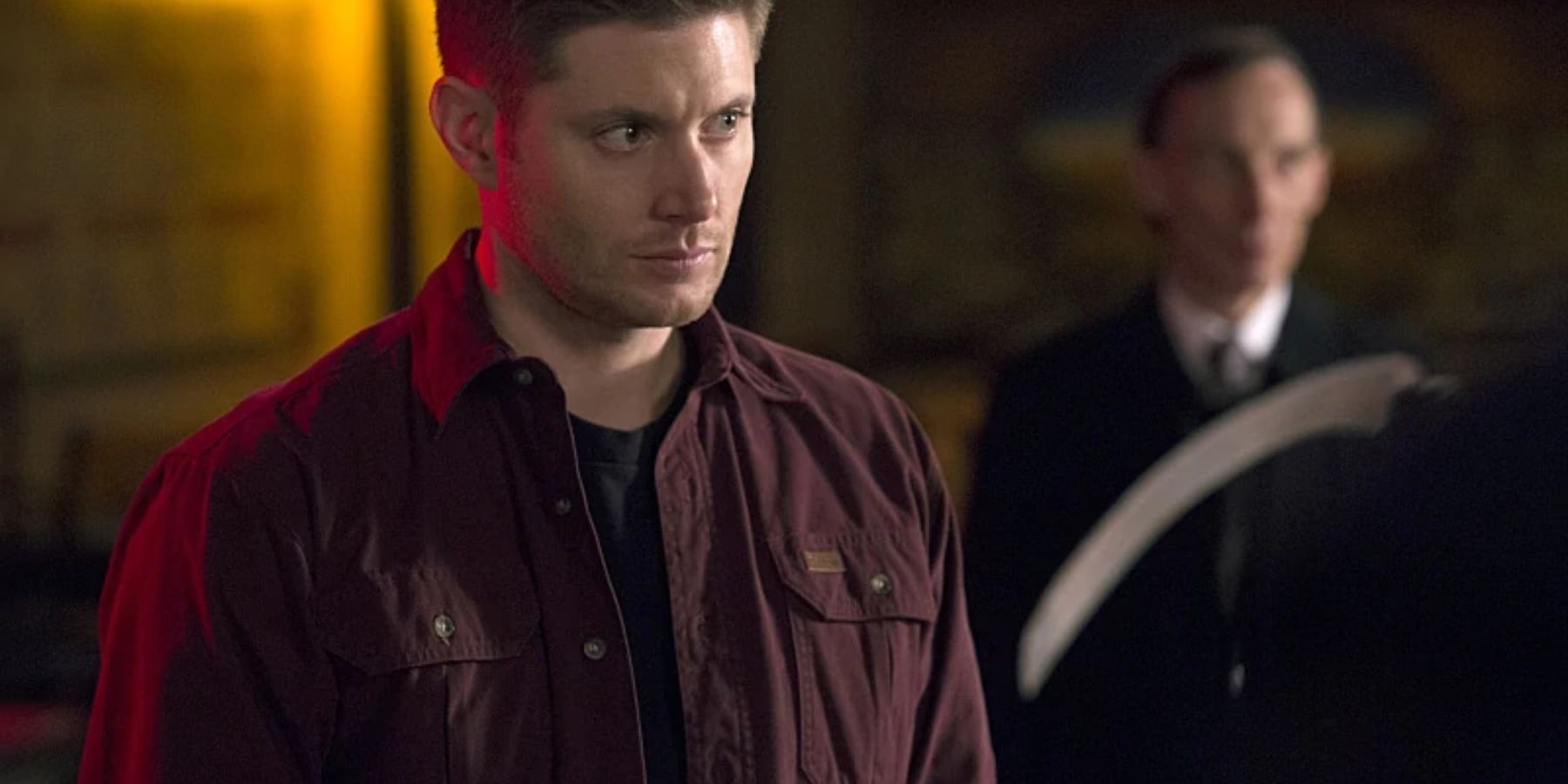 Dean looking serious in Supernatural