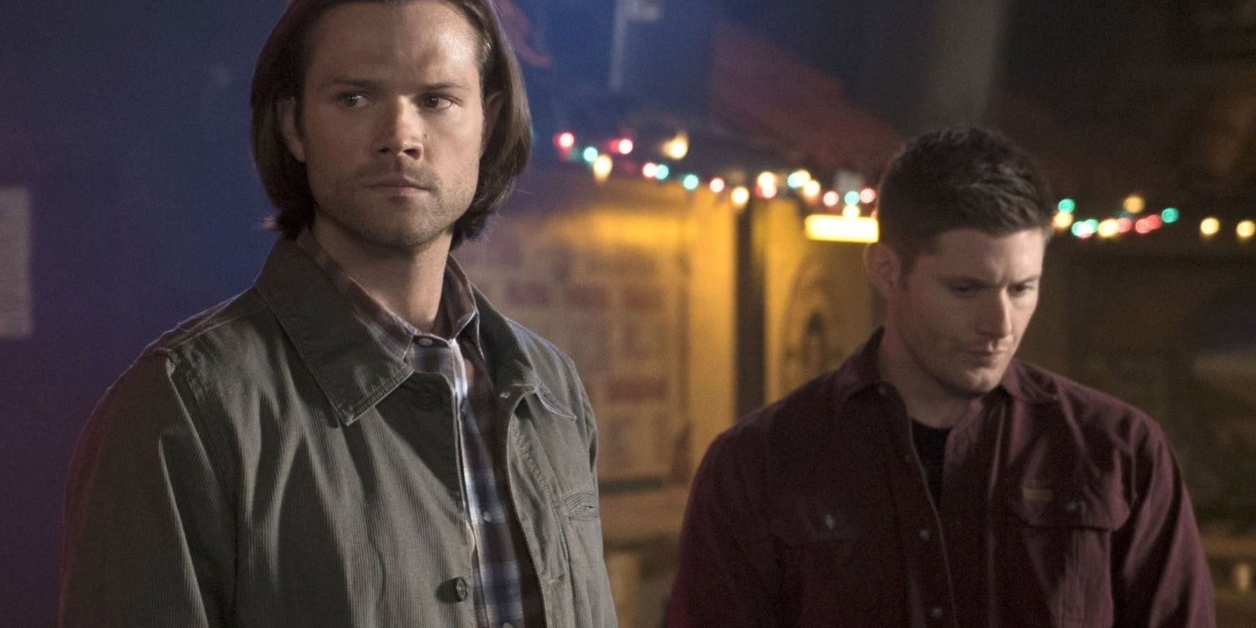 Sam and Dean looking serious in Supernatural