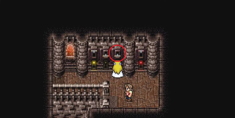 Celes pulls a switch in Final Fantasy 6