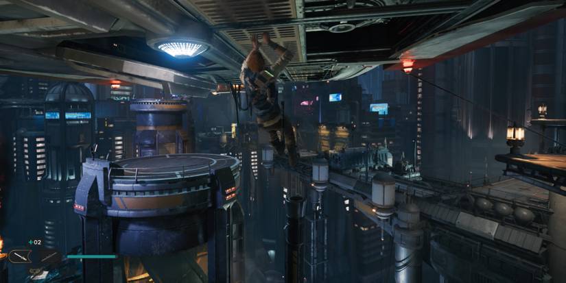 Cal hangs from a grate in Star Wars Jedi: Survivor