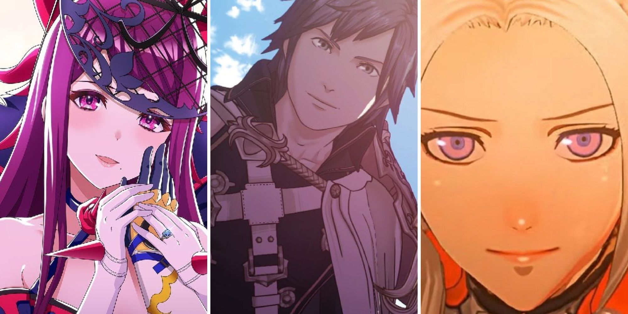 A grid of romances from the games Fire Emblem Engage, Fire Emblem Awakening, and Fire Emblem: Three Houses