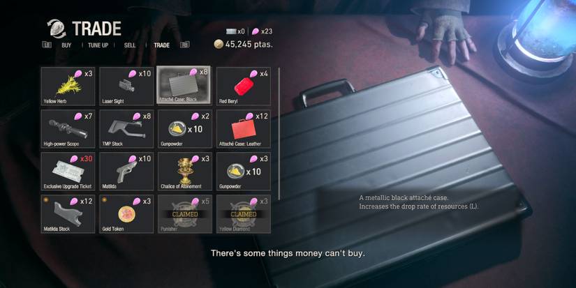 image showing the black attache case in the resident evil 4 remake.