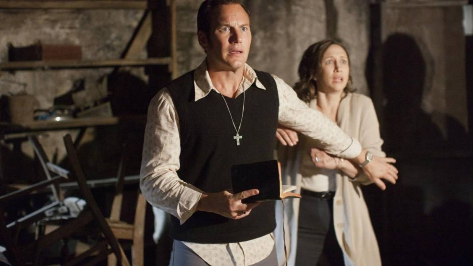 Ed (Patrick Wilson) and Lorraine Warren (Vera Farmiga) in The Conjuring