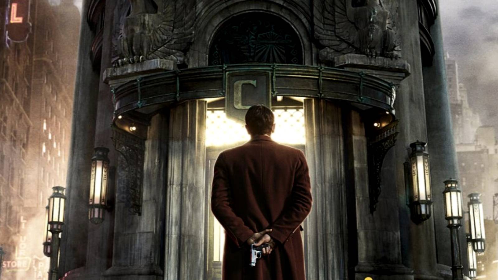 young Winston in front of The Continental in John Wick spinoff official poster