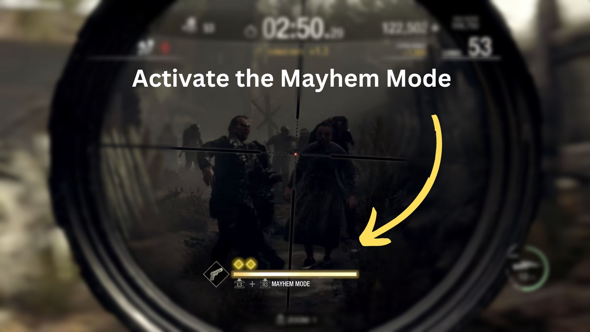 image showing the mayhem mode in the resident evil 4 remake. 