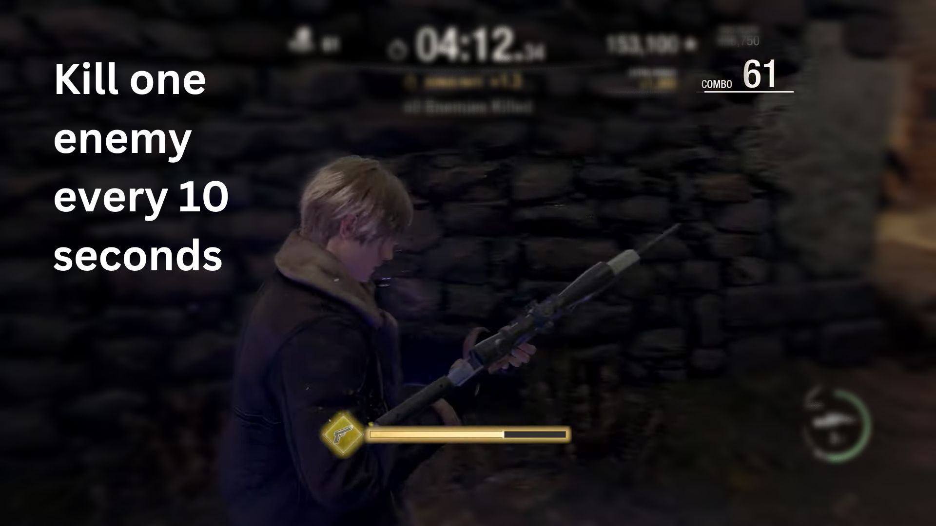 image showing the kill combo time limit in the re4 remake mercenaries mode.