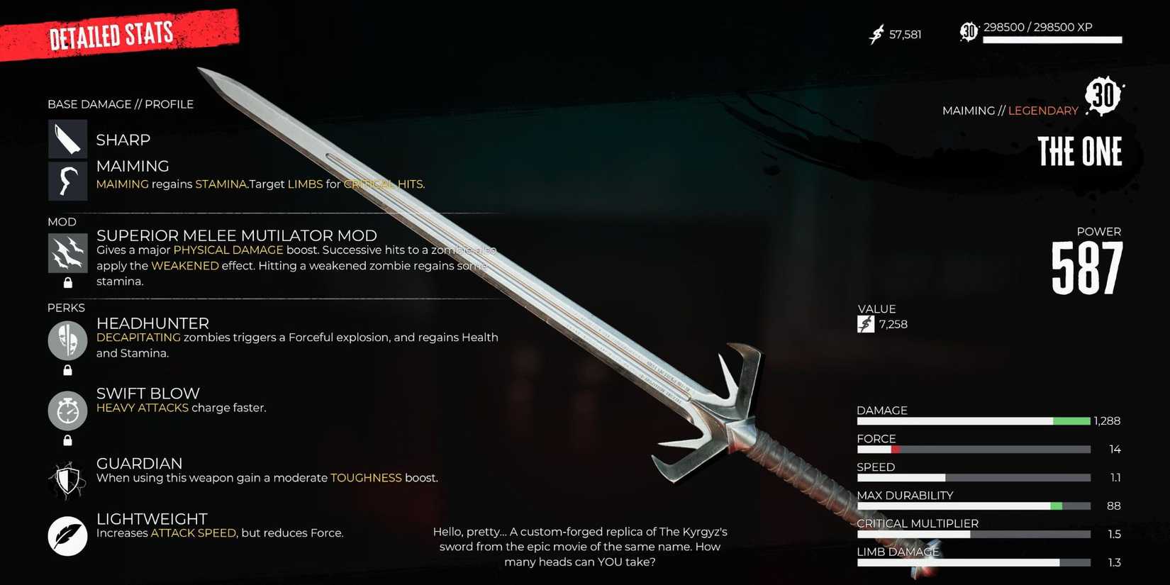 The One Sword in Dead Island 2