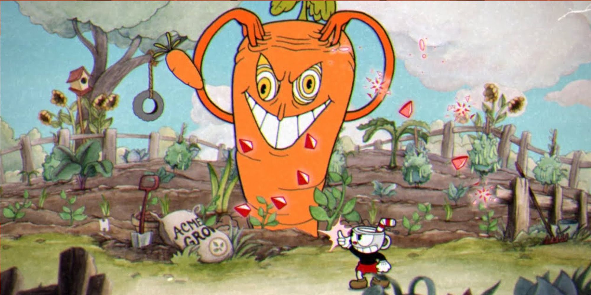 The Root Pack boss fight in Cuphead