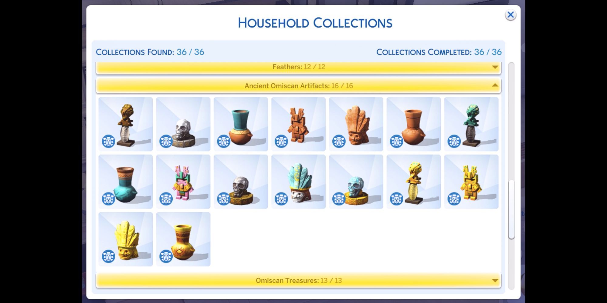 The Sims 4 Ancient Omiscan Artifacts Collection