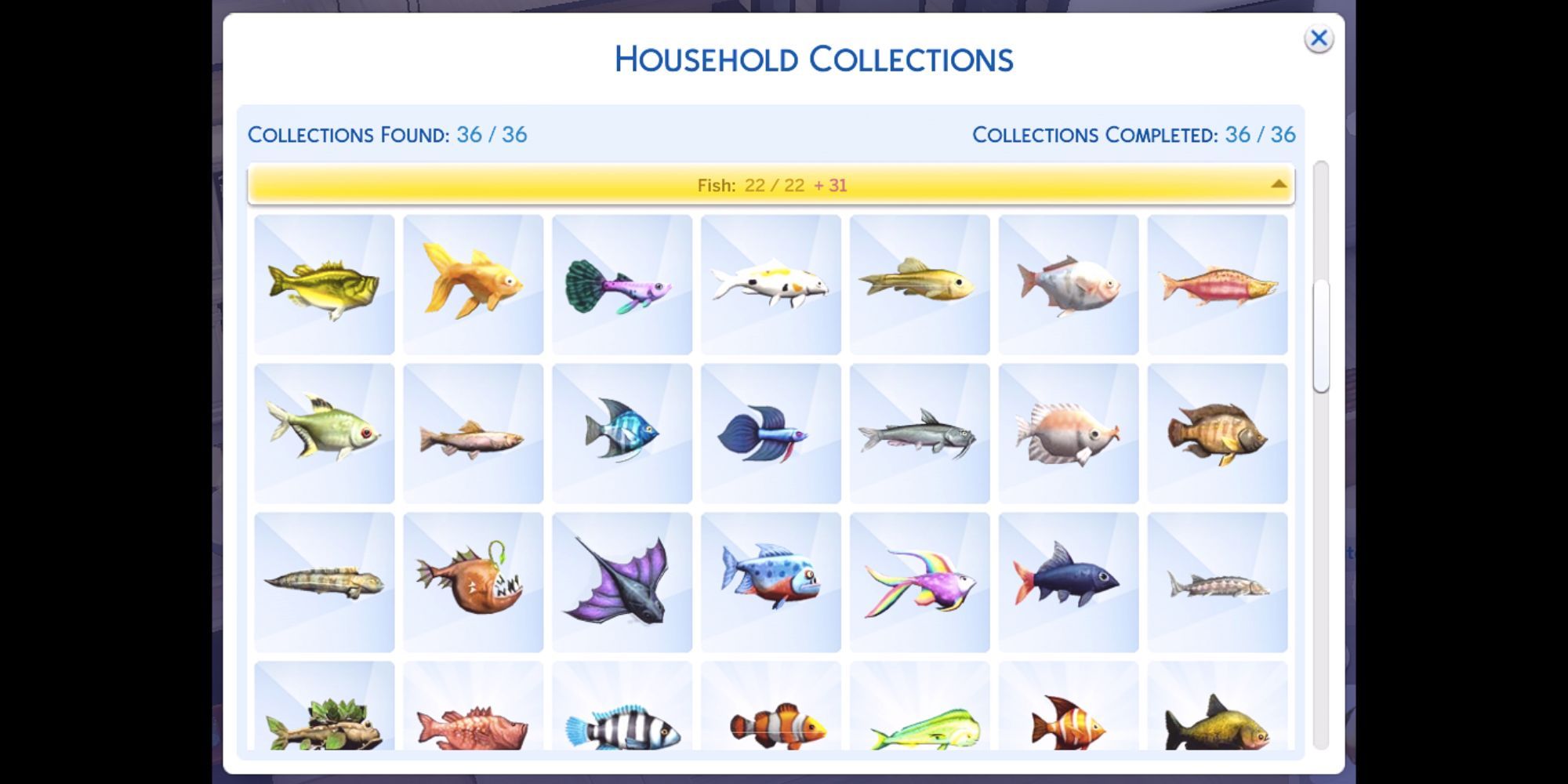 The Sims 4 Fish Collection