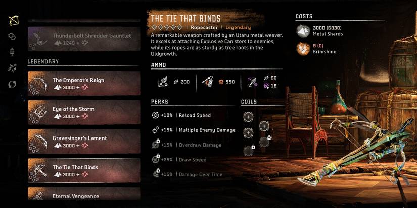 The Tie That Binds weapon information