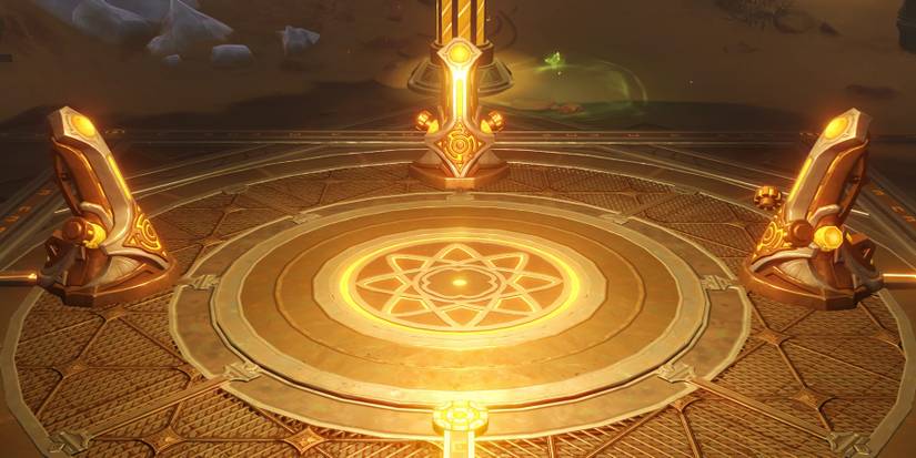 three devices near the elevator in genshin impact