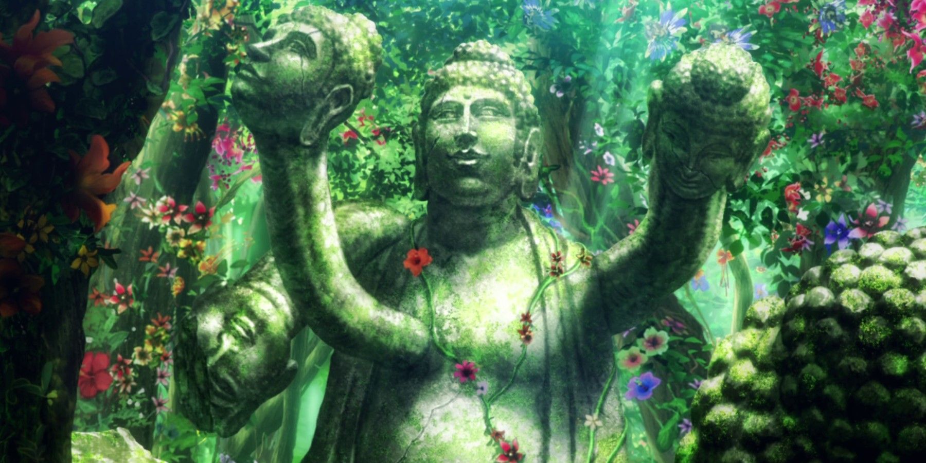 Three Headed Buddha Statue – Hell's Paradise Jigokuraku Episode 4