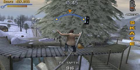 Grinding on a rail in Canada in Tony Hawk's Pro Skater 3