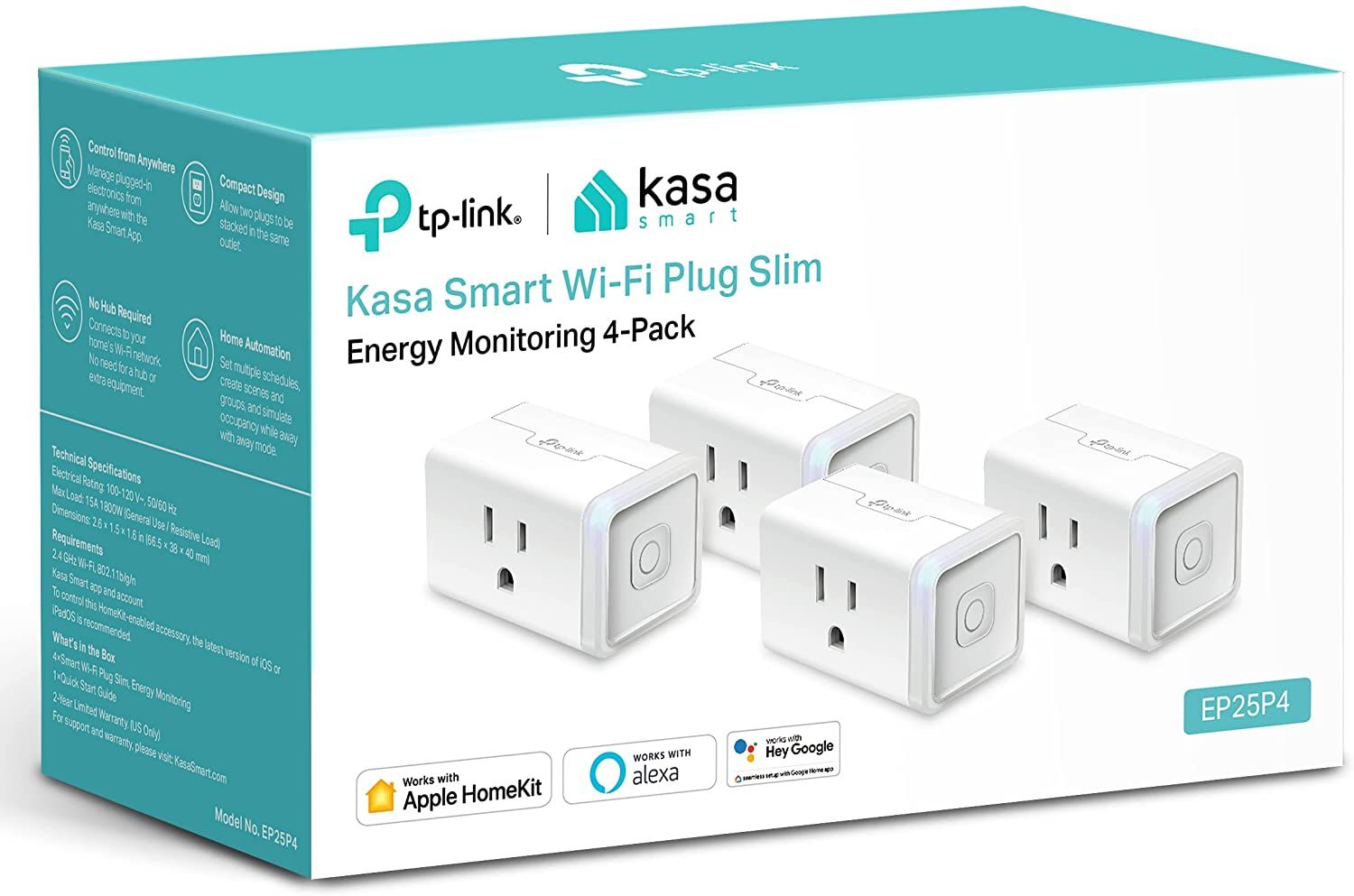TP-Link Kasa Smart Wi-Fi Plug Slim 4-Pack