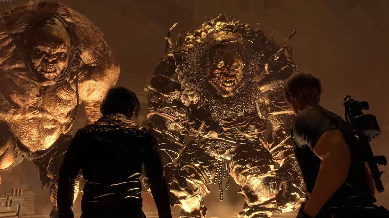 image showing the tow giants (dos gigante) in the resident evil 4 remake.