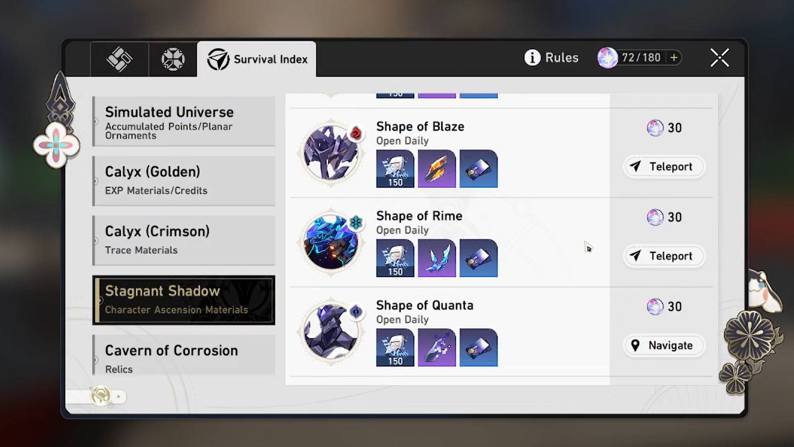 unlock stagnant shadow honkai star rail