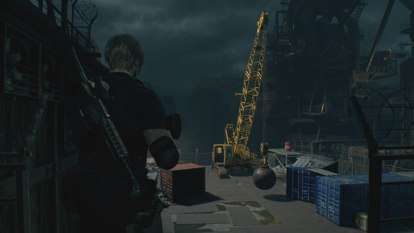 Leon finds the wrecking ball in Resident Evil 4 remake