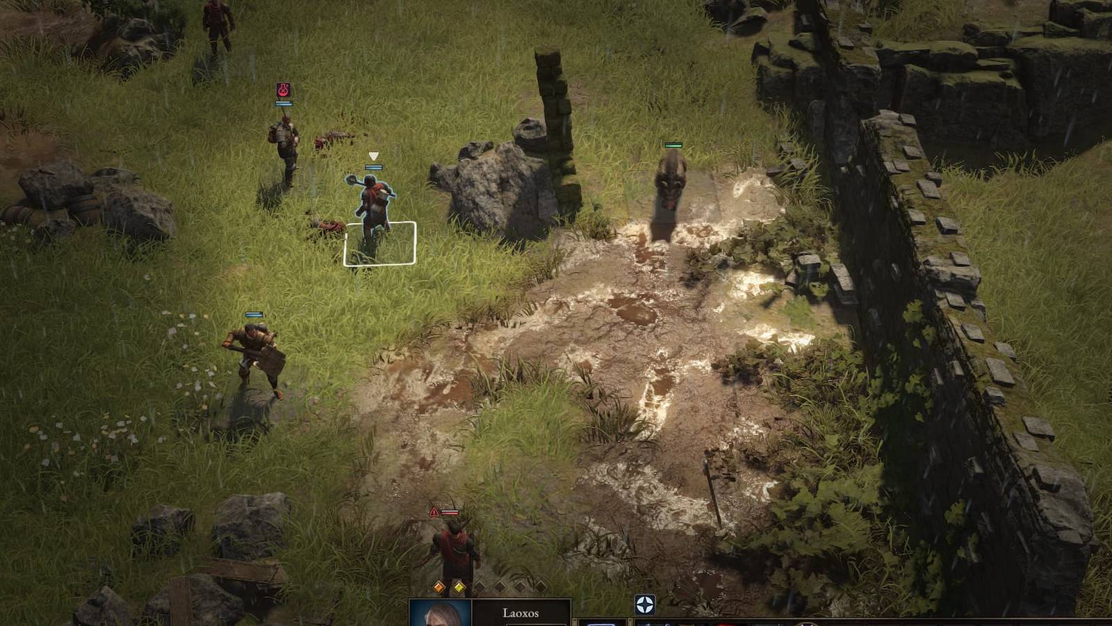 A friendly boar fighting in Wartales