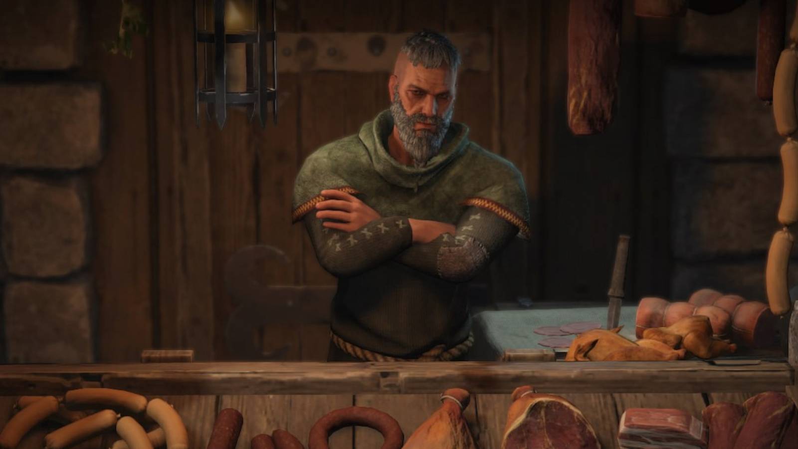 A meat vendor in Wartales
