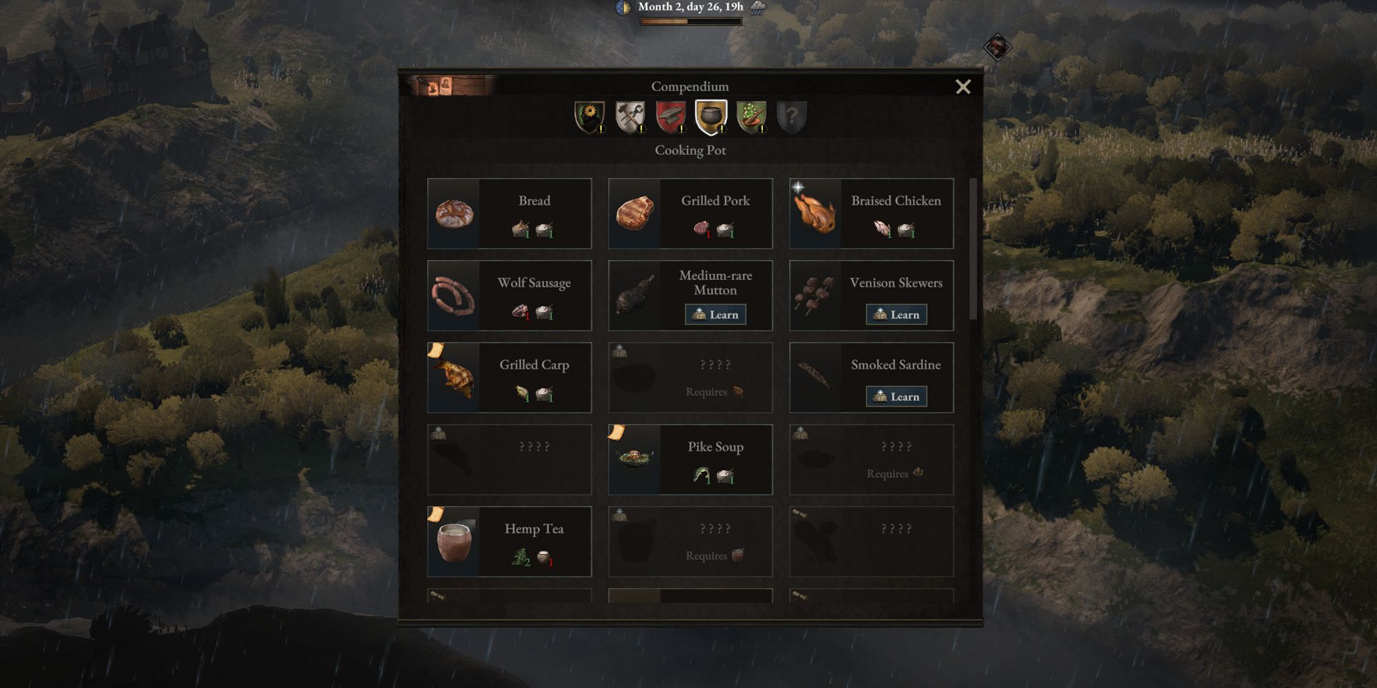 Wartales Recipes