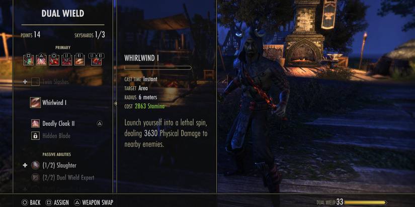 Whirlwind skill in Elder Scrolls Online