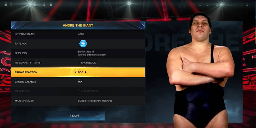 WWE 2K23 - Changing Andre's crowd reactions