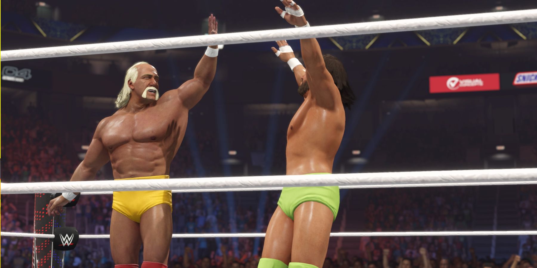 WWE 2K23 - Hulk Hogan and Randy Savage celebrating