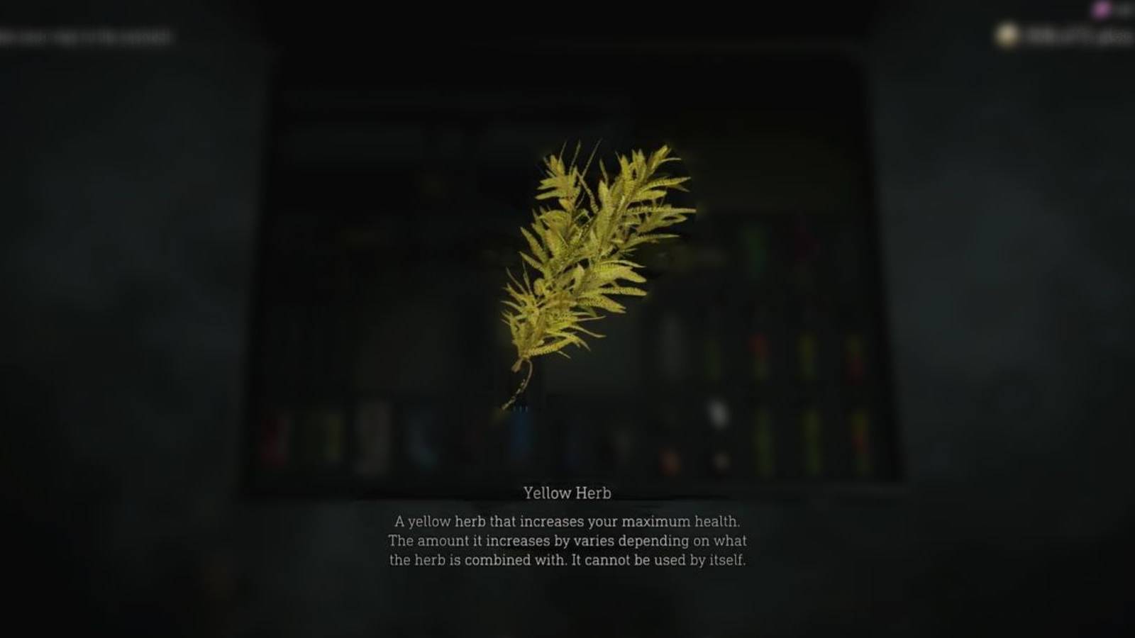 image showing a yellow herb in the resident evil 4 remake.