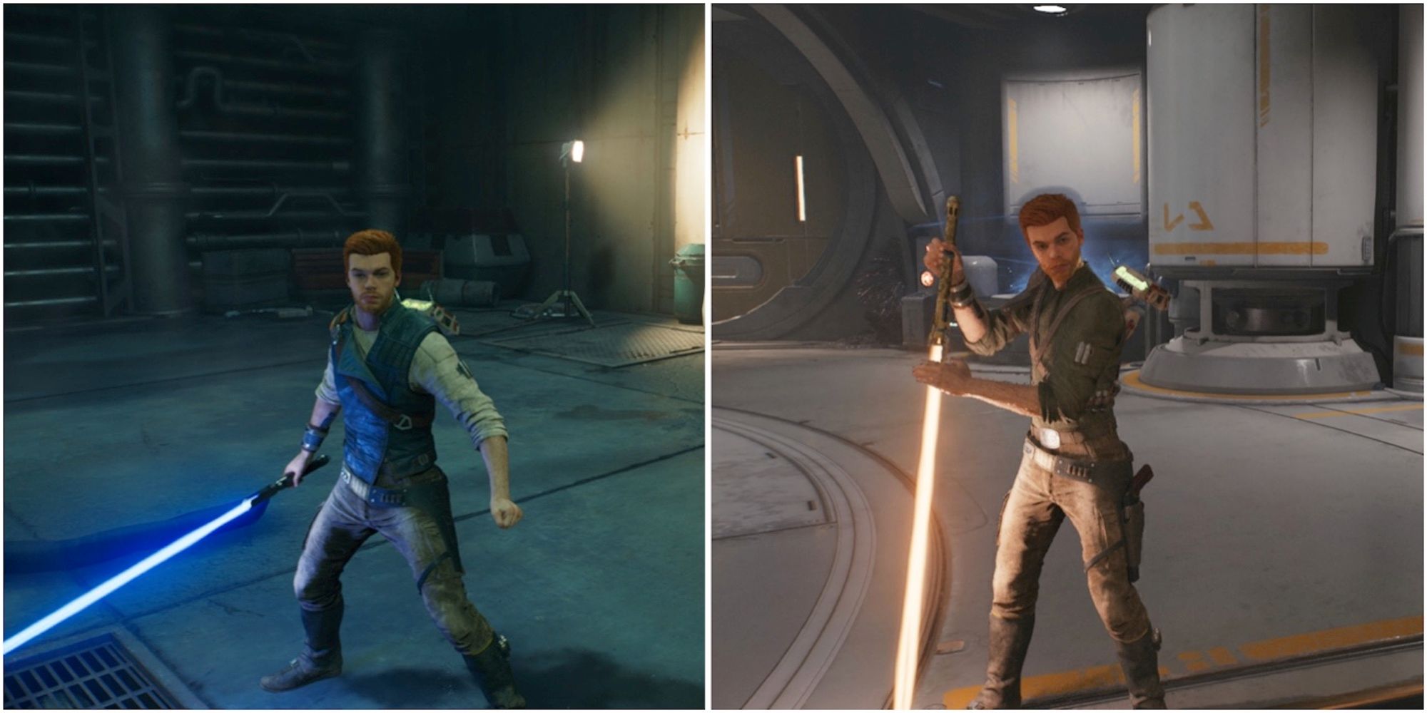 Cal’s Single Stance in Star Wars Jedi Survivor and Cal’s Crossguard Stance in Star Wars Jedi Survivor