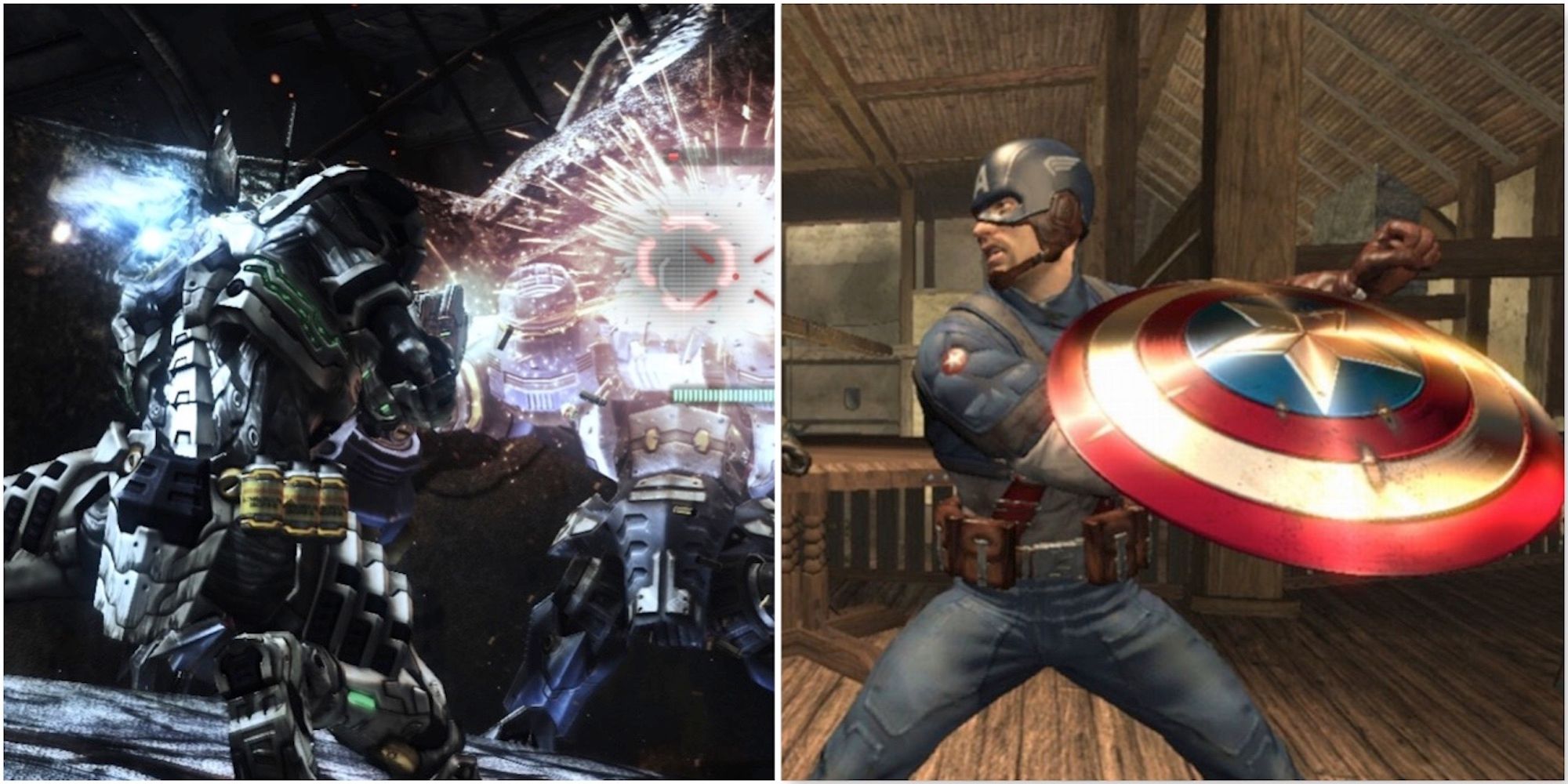 Fighting enemies in Vanquish and Captain America Super Soldier