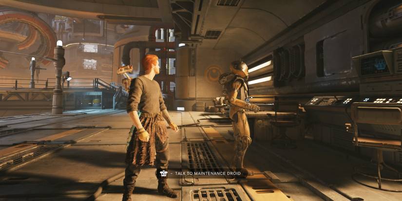 Cal speaks to a Maintenance Droid in Star Wars Jedi: Survivor