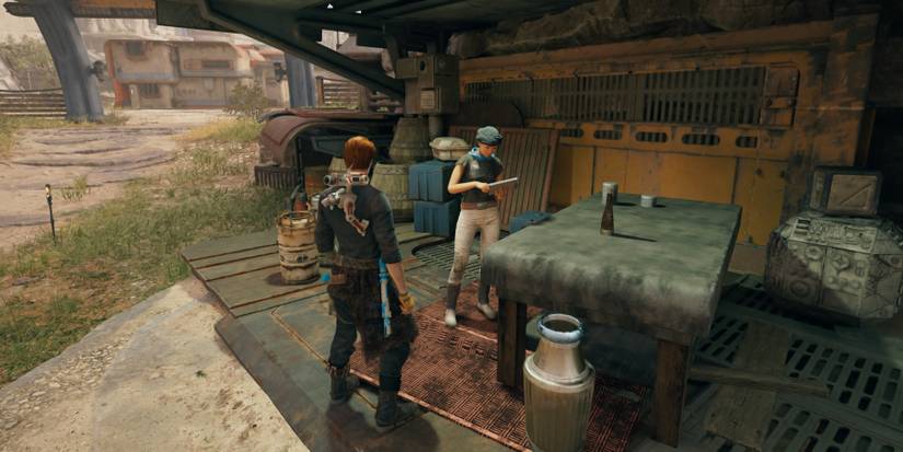 Cal speaks to a Prospector in Star Wars Jedi: Survivor