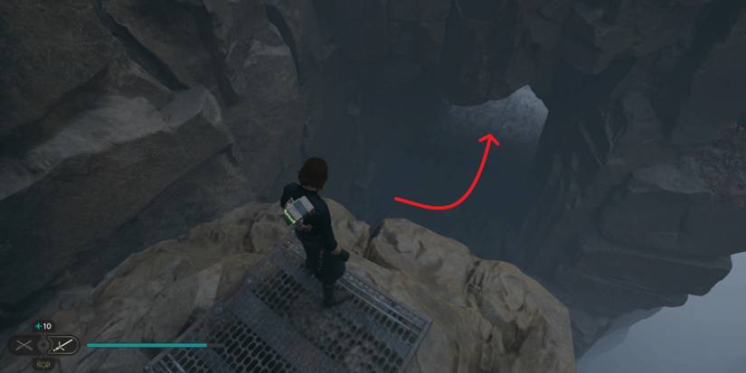 Cal finds the entrance to the Vile Bilemaw's lair in Star Wars Jedi: Survivor