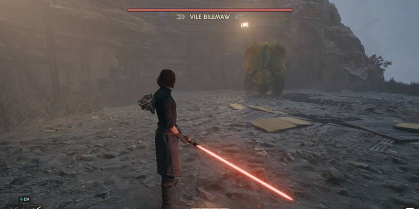 Cal fights the Vile Bilemaw in Star Wars Jedi: Survivor