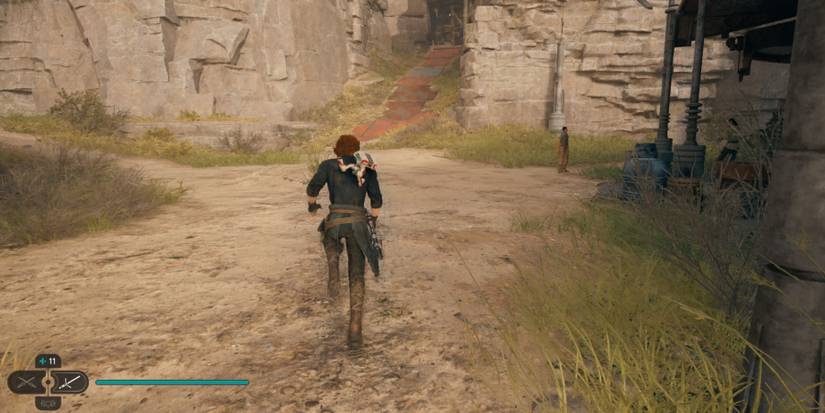 Cal explores the Rambler's Reach Outpost in Star Wars Jedi: Survivor