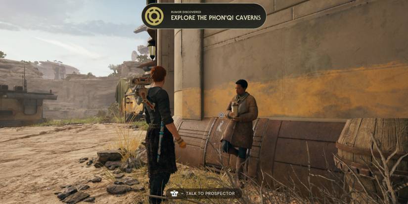 Cal speaks to a Prospector in Star Wars Jedi: Survivor