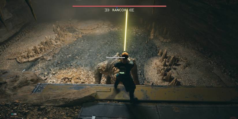 Cal faces a Rancor in Star Wars Jedi: Survivor